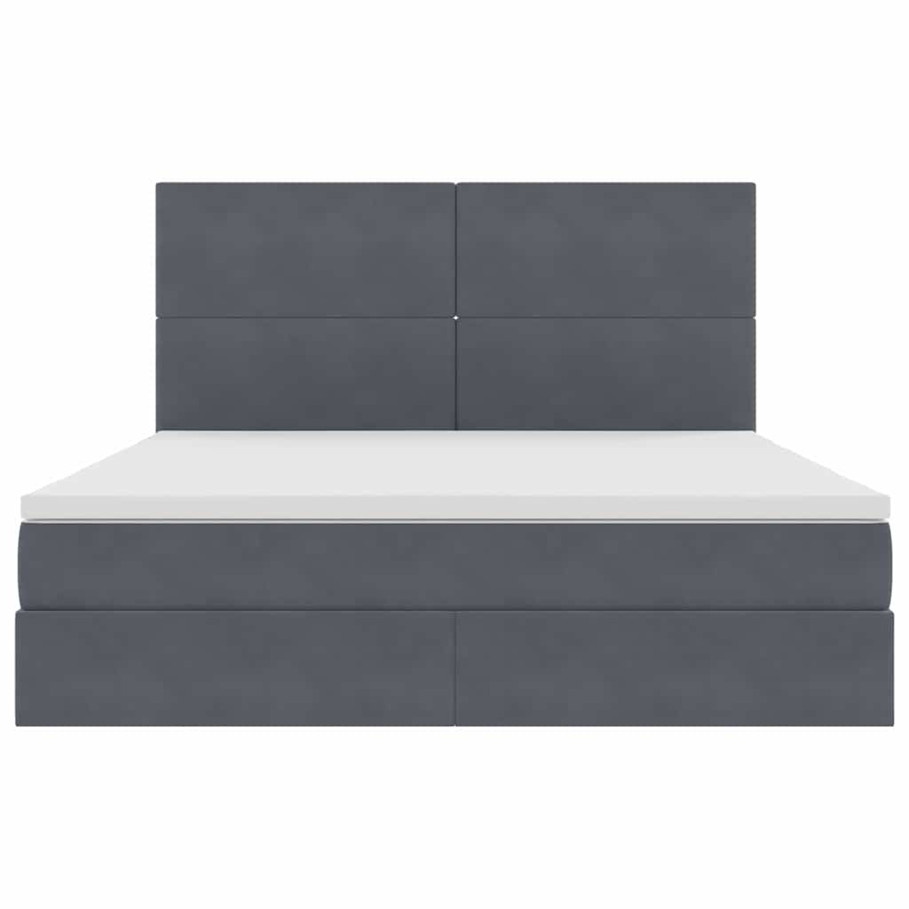 Opslag bed met matras Donkergrijs 160 x 200 cm Fluweel is nu te koop bij PeponiXL, paradijselijk wonen!