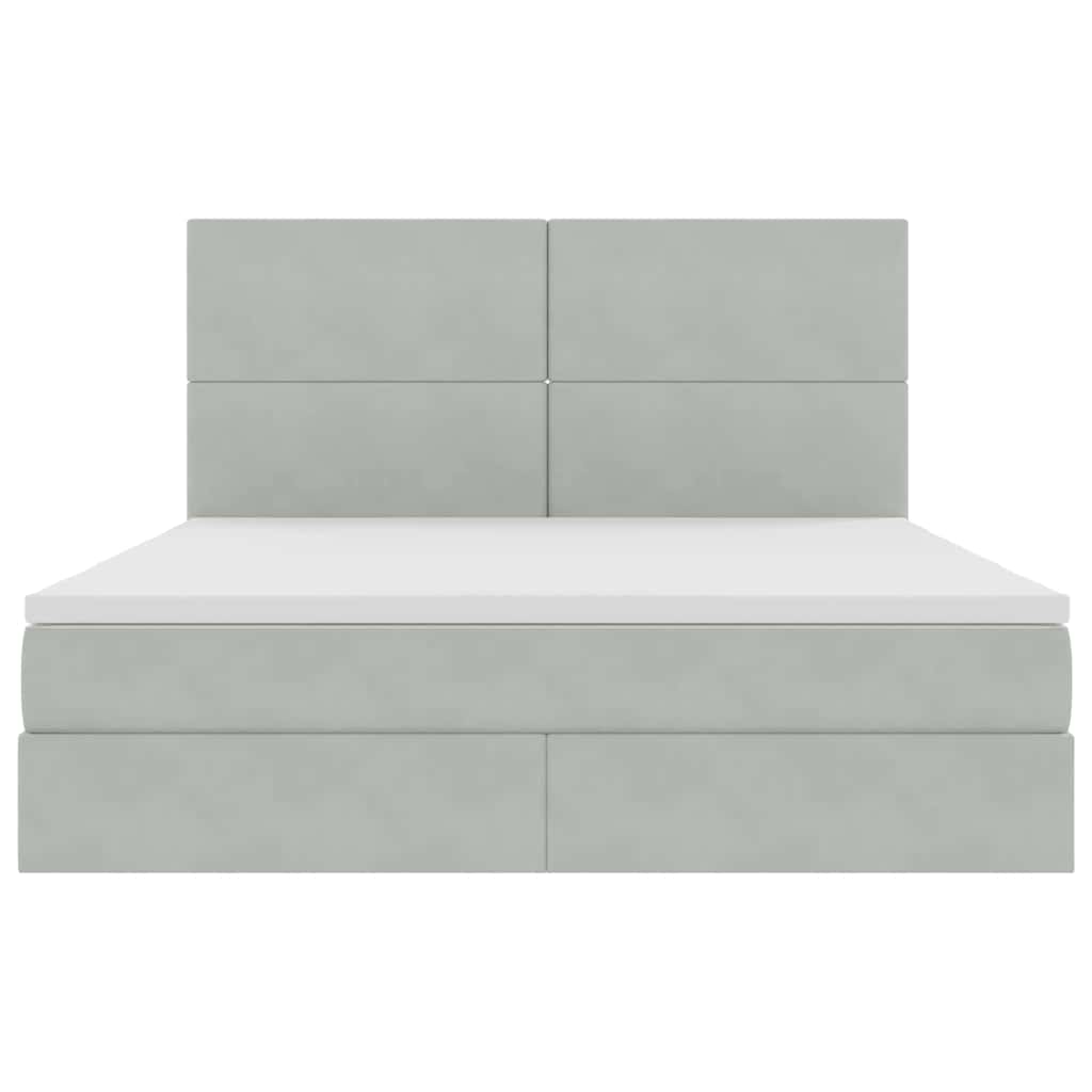 Opslag bed met matras Lichtgrijs 180 x 200 cm Fluweel is nu te koop bij PeponiXL, paradijselijk wonen!