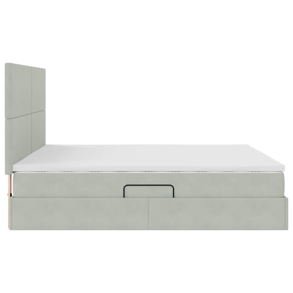 Opslag bed met matras Lichtgrijs 180 x 200 cm Fluweel is nu te koop bij PeponiXL, paradijselijk wonen!