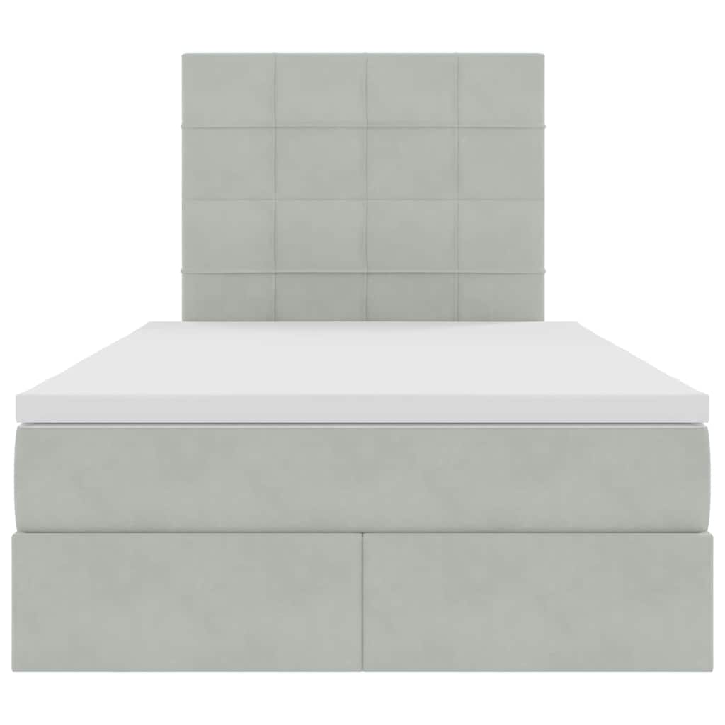 Opslag bed met matras Lichtgrijs 120 x 190 cm Fluweel is nu te koop bij PeponiXL, paradijselijk wonen!