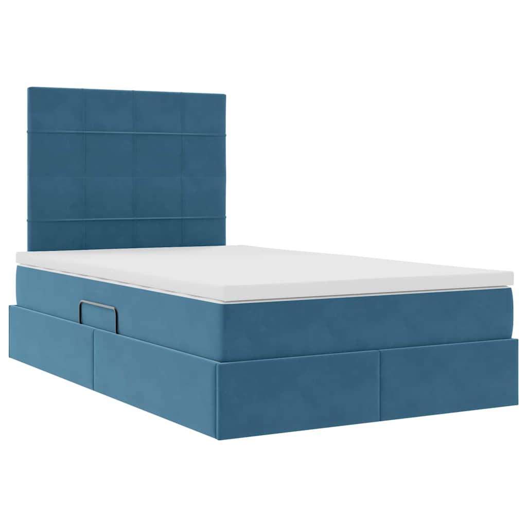 Opslag bed met matras met matras Blauw 120 x 190 cm Fluweel is nu te koop bij PeponiXL, paradijselijk wonen!