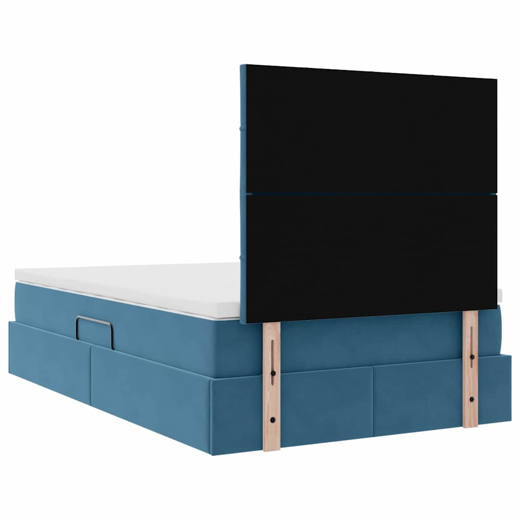 Opslag bed met matras met matras Blauw 120 x 190 cm Fluweel is nu te koop bij PeponiXL, paradijselijk wonen!