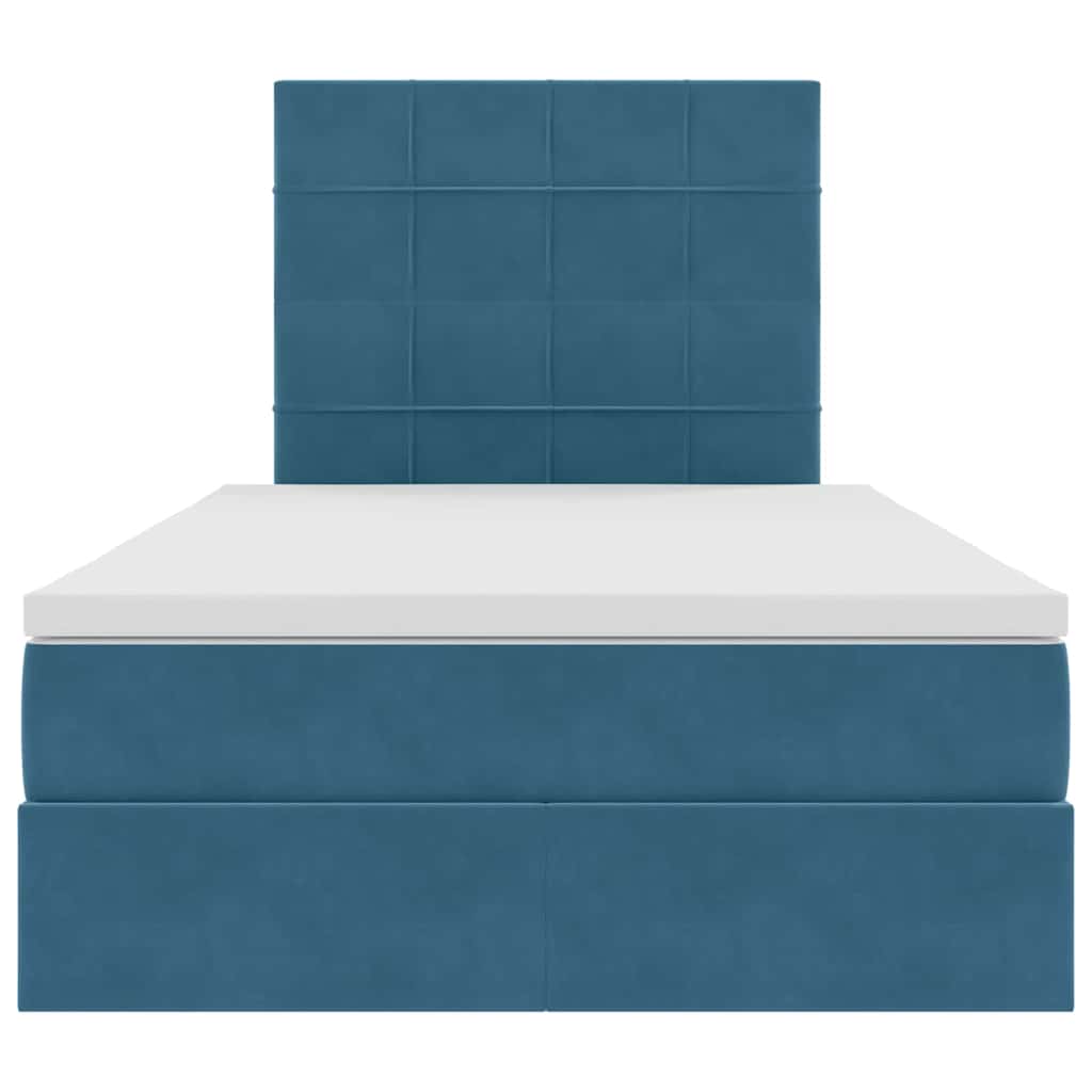 Opslag bed met matras met matras Blauw 120 x 190 cm Fluweel is nu te koop bij PeponiXL, paradijselijk wonen!