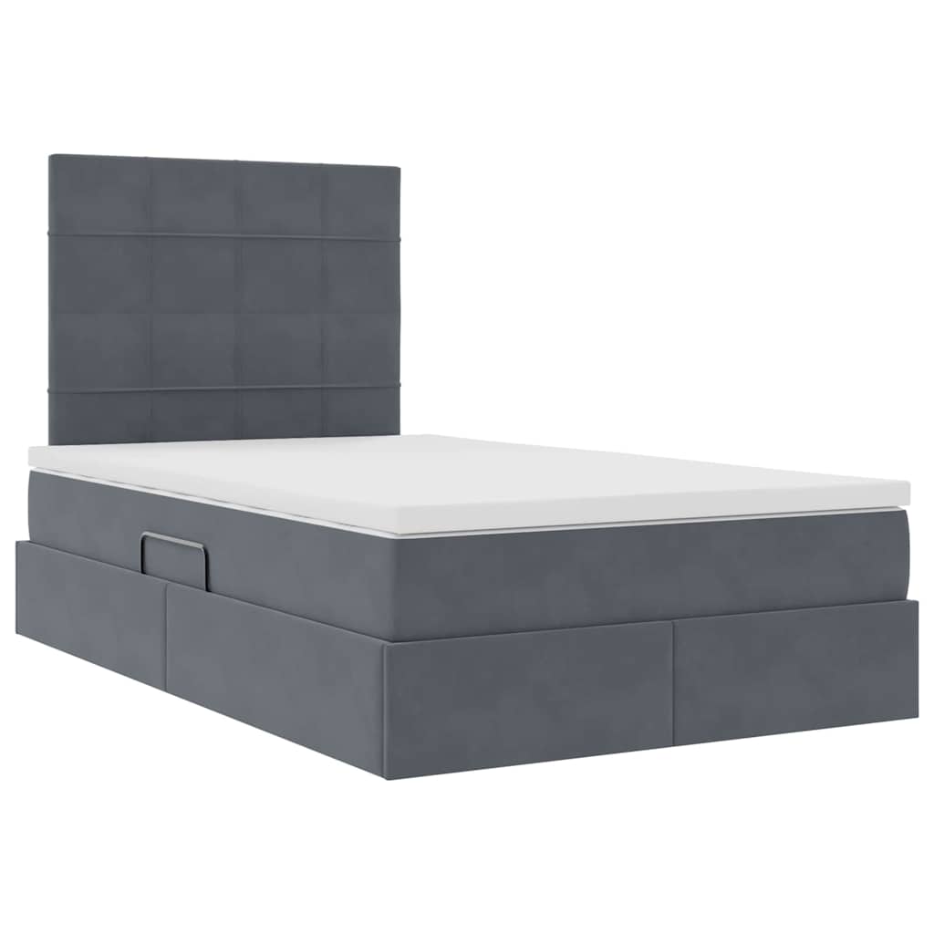 Opslag bed met matras Donkergrijs 120 x 200 cm Fluweel is nu te koop bij PeponiXL, paradijselijk wonen!