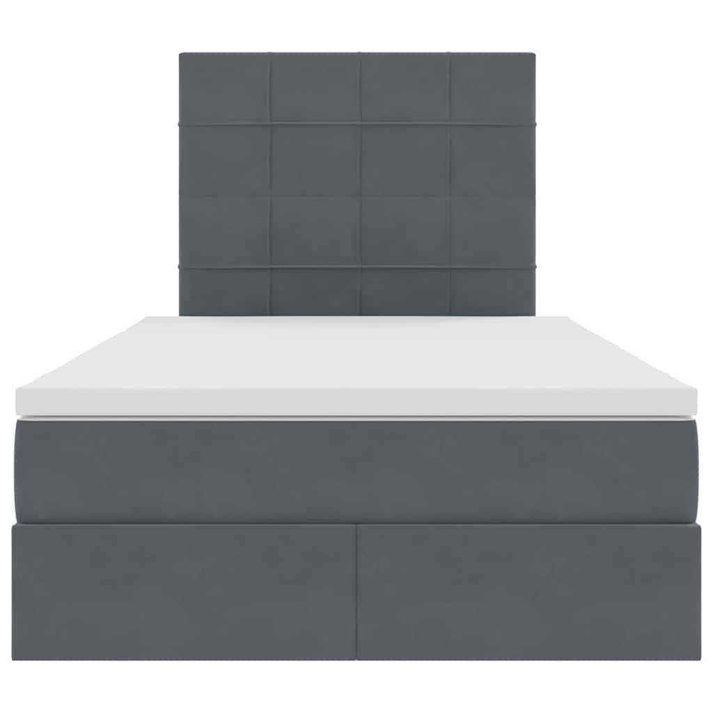 Opslag bed met matras Donkergrijs 120 x 200 cm Fluweel is nu te koop bij PeponiXL, paradijselijk wonen!