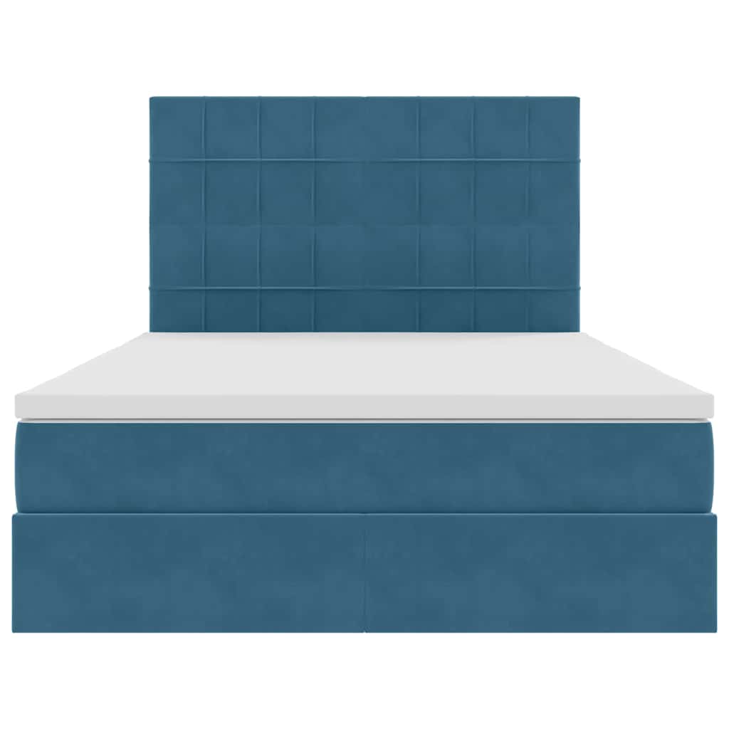 Opslag bed met matras Donkerblauw 140 x 190 cm Fluweel is nu te koop bij PeponiXL, paradijselijk wonen!