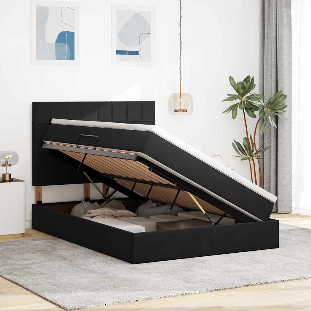 Opslag bed met matras met matras Zwart 140 x 200 cm Fluweel is nu te koop bij PeponiXL, paradijselijk wonen!