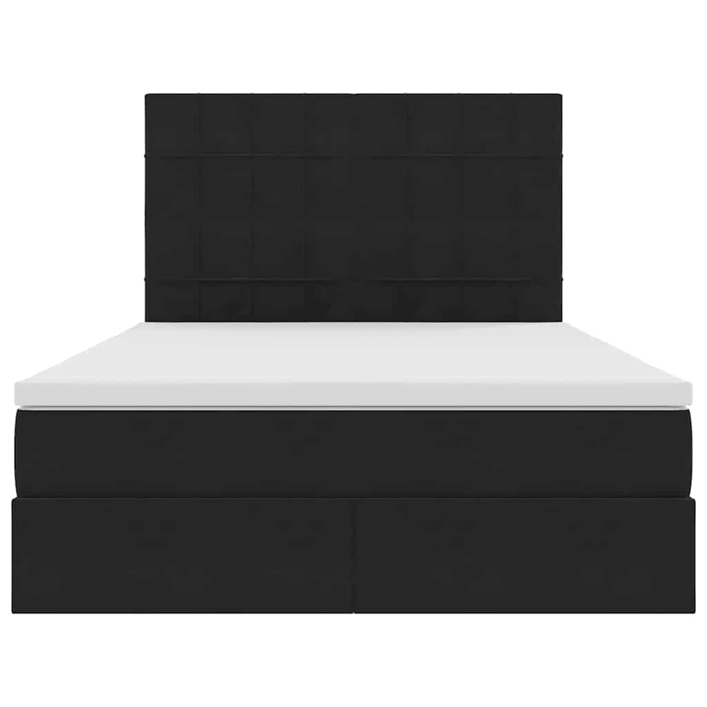 Opslag bed met matras met matras Zwart 140 x 200 cm Fluweel is nu te koop bij PeponiXL, paradijselijk wonen!