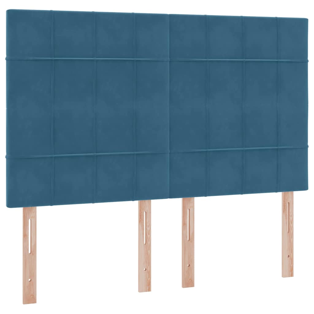 Opslag bed met matras Donkerblauw 140 x 200 cm Fluweel is nu te koop bij PeponiXL, paradijselijk wonen!