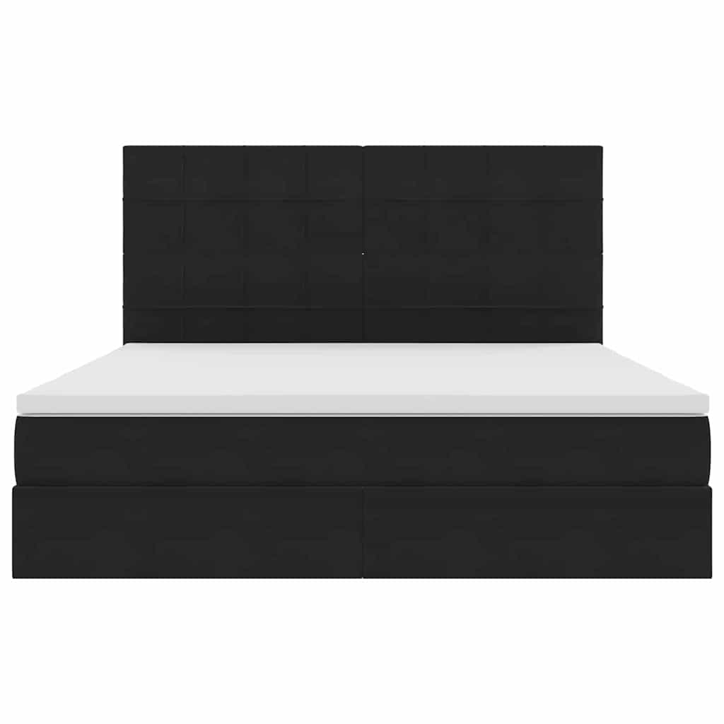Opslag bed met matras met matras Zwart 160 x 200 cm Fluweel is nu te koop bij PeponiXL, paradijselijk wonen!