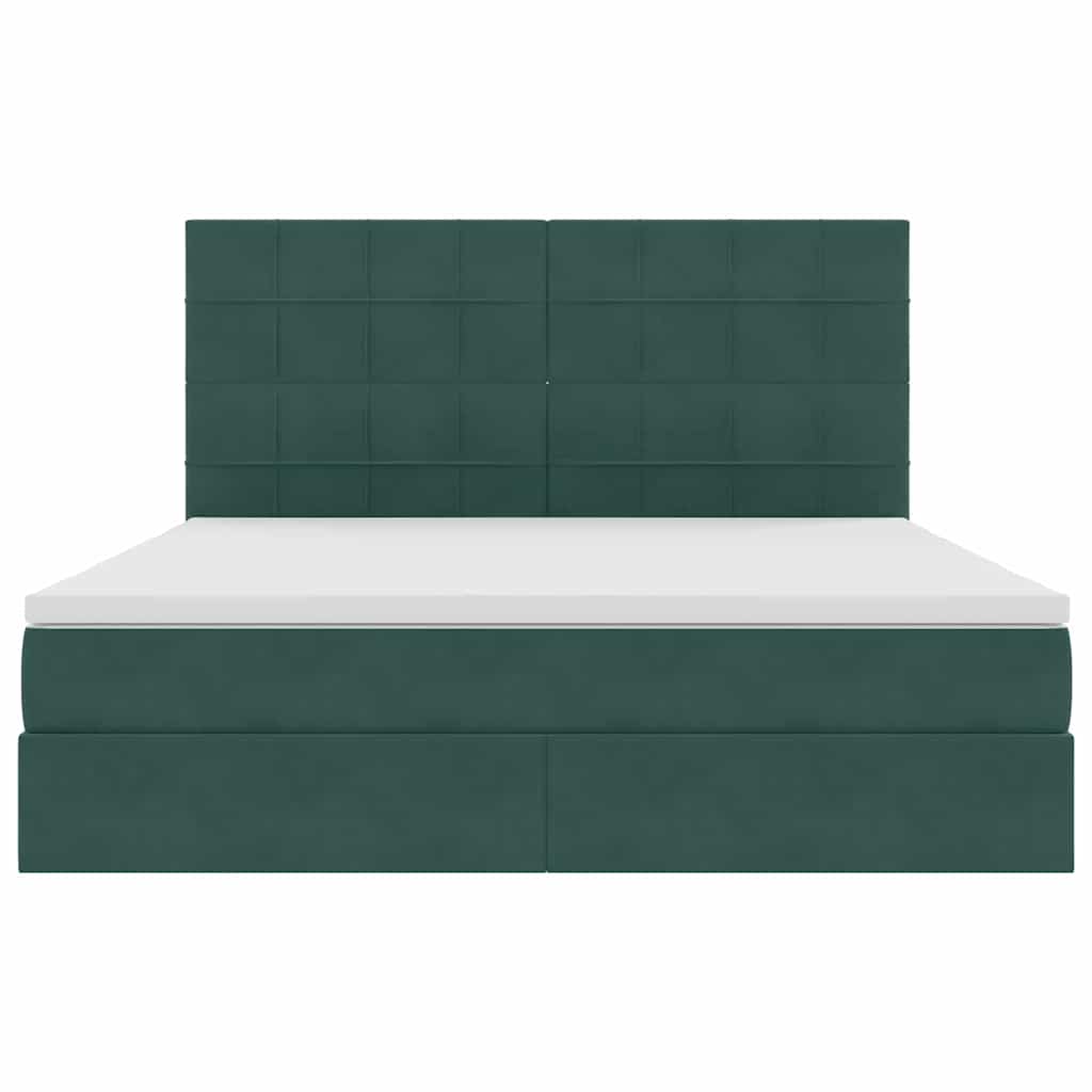 Opslag bed met matras Donkergroen 180 x 200 cm Fluweel is nu te koop bij PeponiXL, paradijselijk wonen!