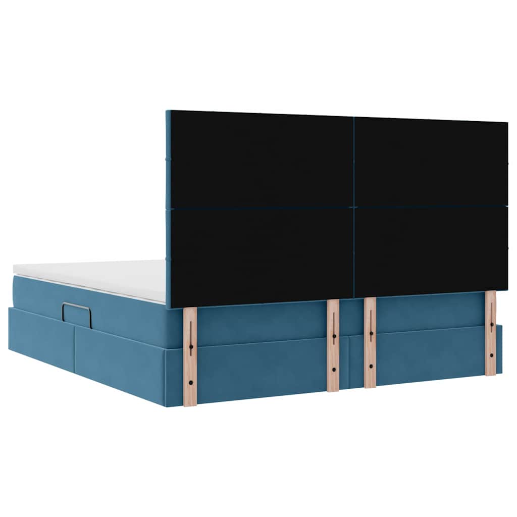 Opslag bed met matras Donkerblauw 180 x 200 cm Fluweel is nu te koop bij PeponiXL, paradijselijk wonen!