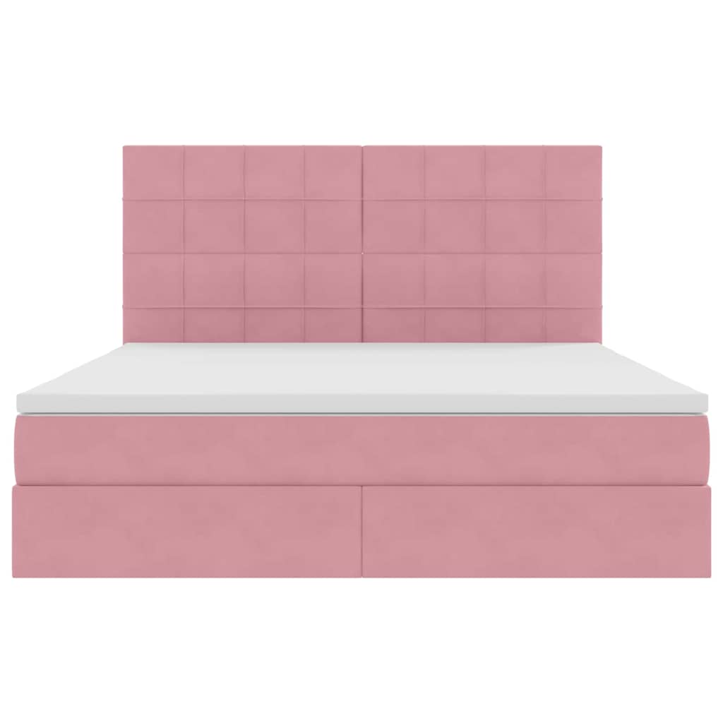 Opslag bed met matras met matras Roze 180 x 200 cm Fluweel is nu te koop bij PeponiXL, paradijselijk wonen!