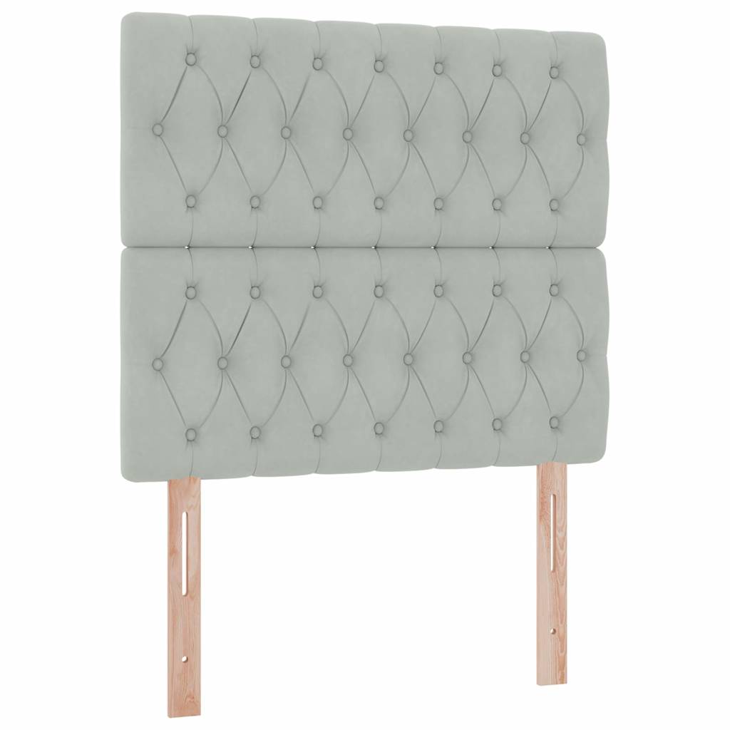 Opslag bed met matras met opslag Lichtgrijs 90 x 200 cm Fluweel is nu te koop bij PeponiXL, paradijselijk wonen!