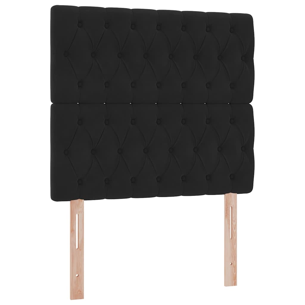 Opslag bed met matras met hoofdeinde Zwart 90 x 200 cm Fluweel is nu te koop bij PeponiXL, paradijselijk wonen!