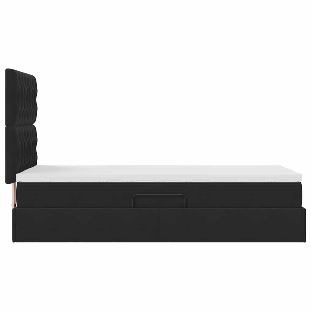 Opslag bed met matras met matras Zwart 100 x 200 cm Fluweel is nu te koop bij PeponiXL, paradijselijk wonen!