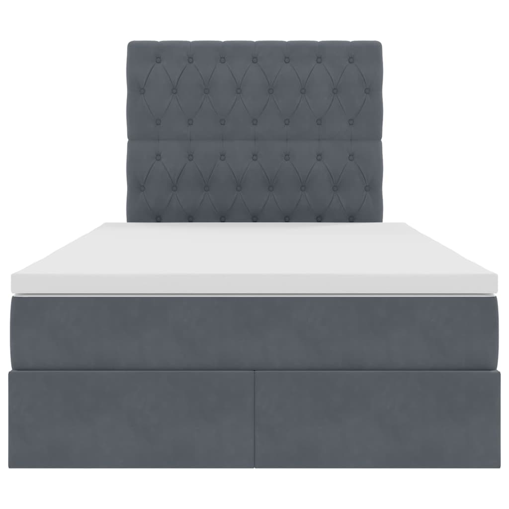 Opslag bed met matras Donkergrijs 120 x 190 cm Fluweel is nu te koop bij PeponiXL, paradijselijk wonen!