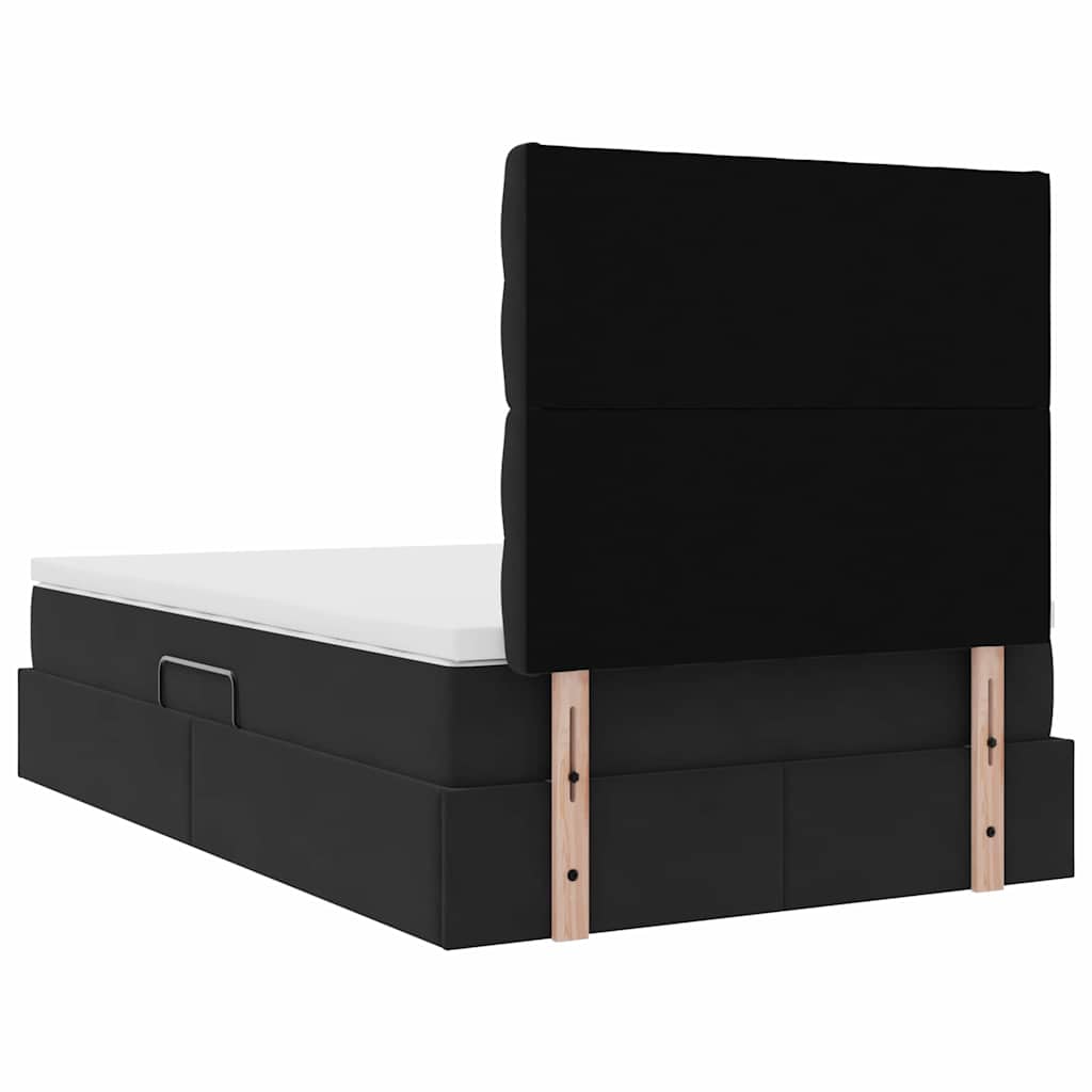 Opslag bed met matras met matras Zwart 120 x 190 cm Fluweel is nu te koop bij PeponiXL, paradijselijk wonen!
