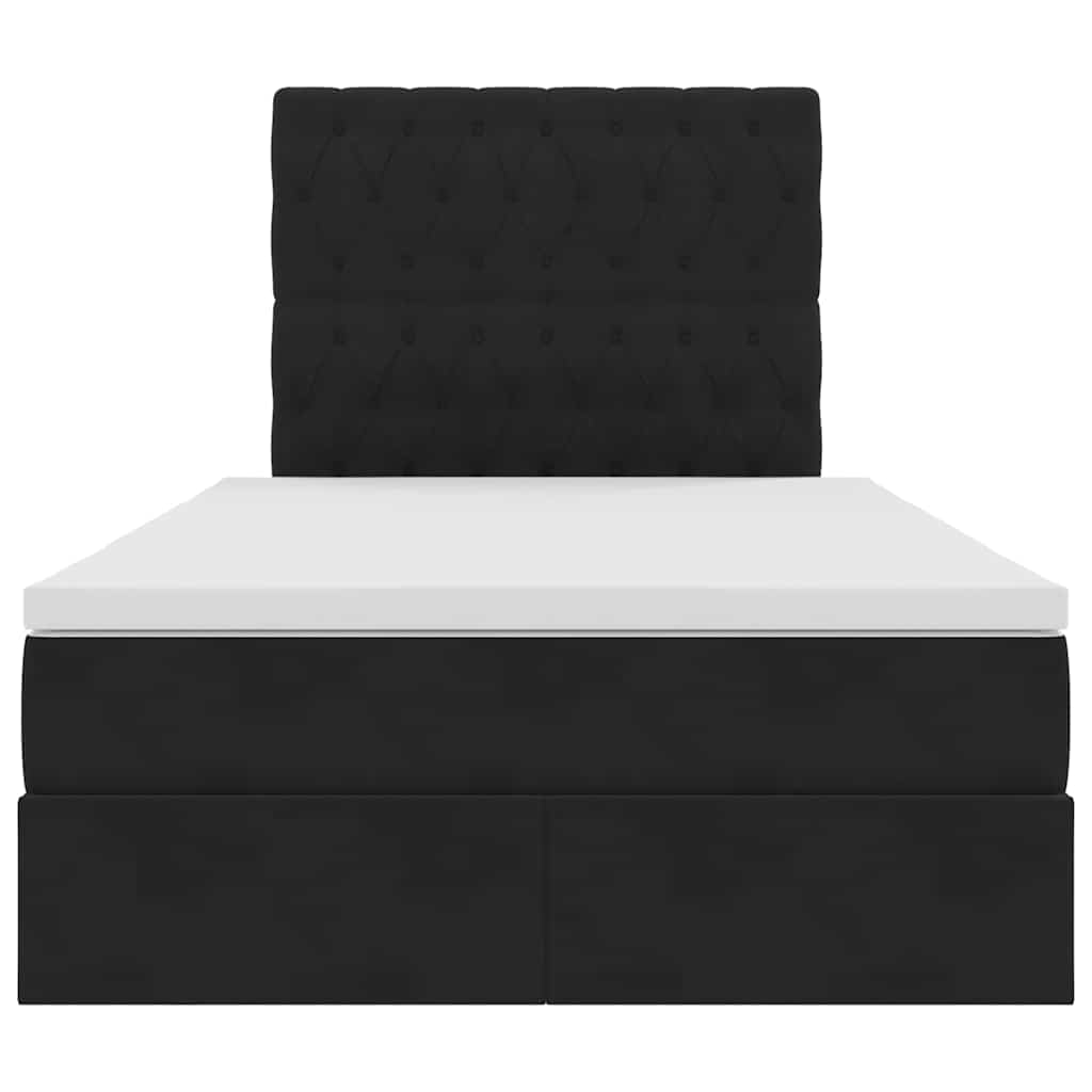 Opslag bed met matras met matras Zwart 120 x 190 cm Fluweel is nu te koop bij PeponiXL, paradijselijk wonen!