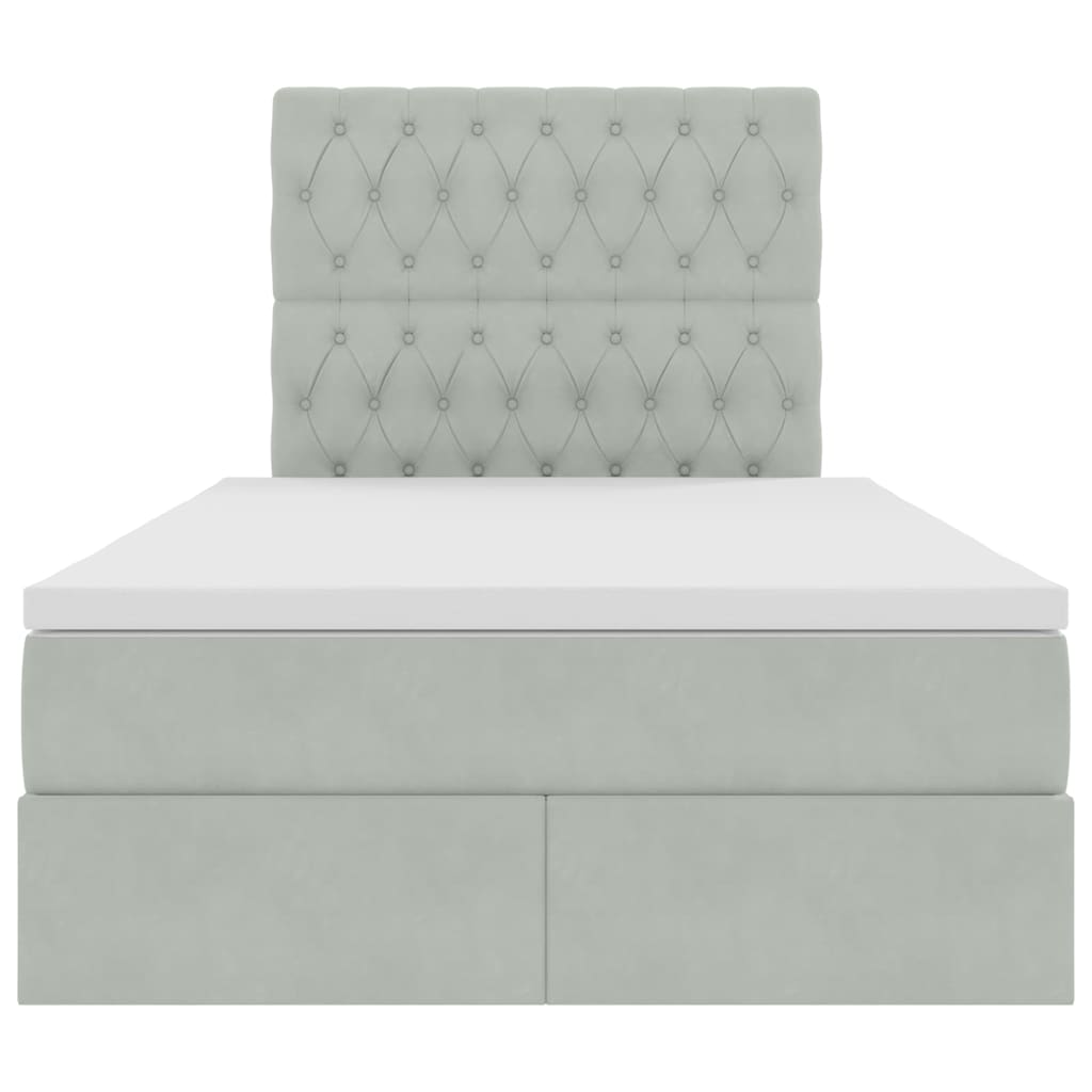 Opslag bed met matras Lichtgrijs 120 x 200 cm Fluweel is nu te koop bij PeponiXL, paradijselijk wonen!
