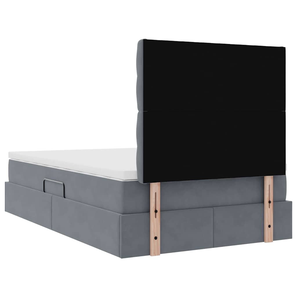 Opslag bed met matras Donkergrijs 120 x 200 cm Fluweel is nu te koop bij PeponiXL, paradijselijk wonen!