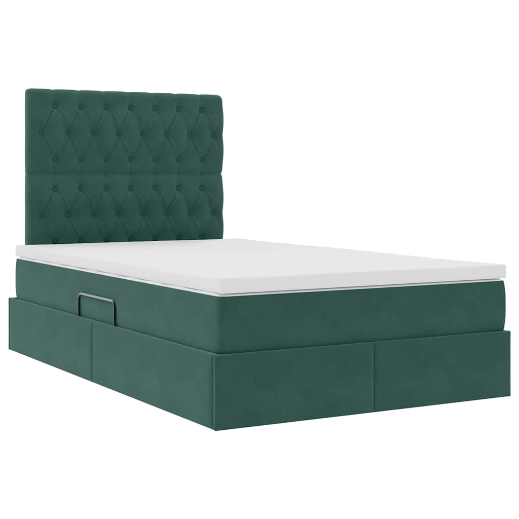 Opslag bed met matras Donkergroen 120 x 200 cm Fluweel is nu te koop bij PeponiXL, paradijselijk wonen!