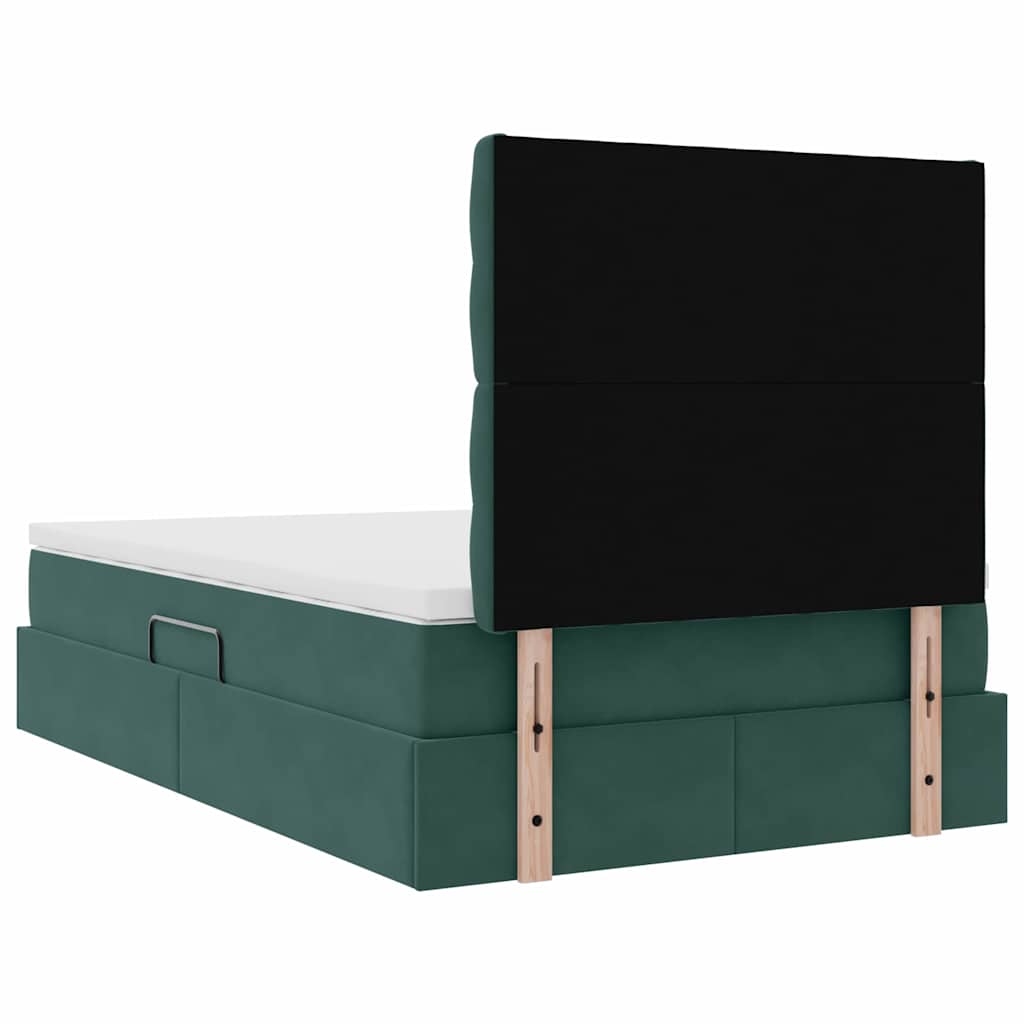 Opslag bed met matras Donkergroen 120 x 200 cm Fluweel is nu te koop bij PeponiXL, paradijselijk wonen!
