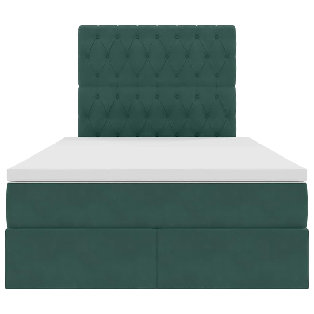 Opslag bed met matras Donkergroen 120 x 200 cm Fluweel is nu te koop bij PeponiXL, paradijselijk wonen!