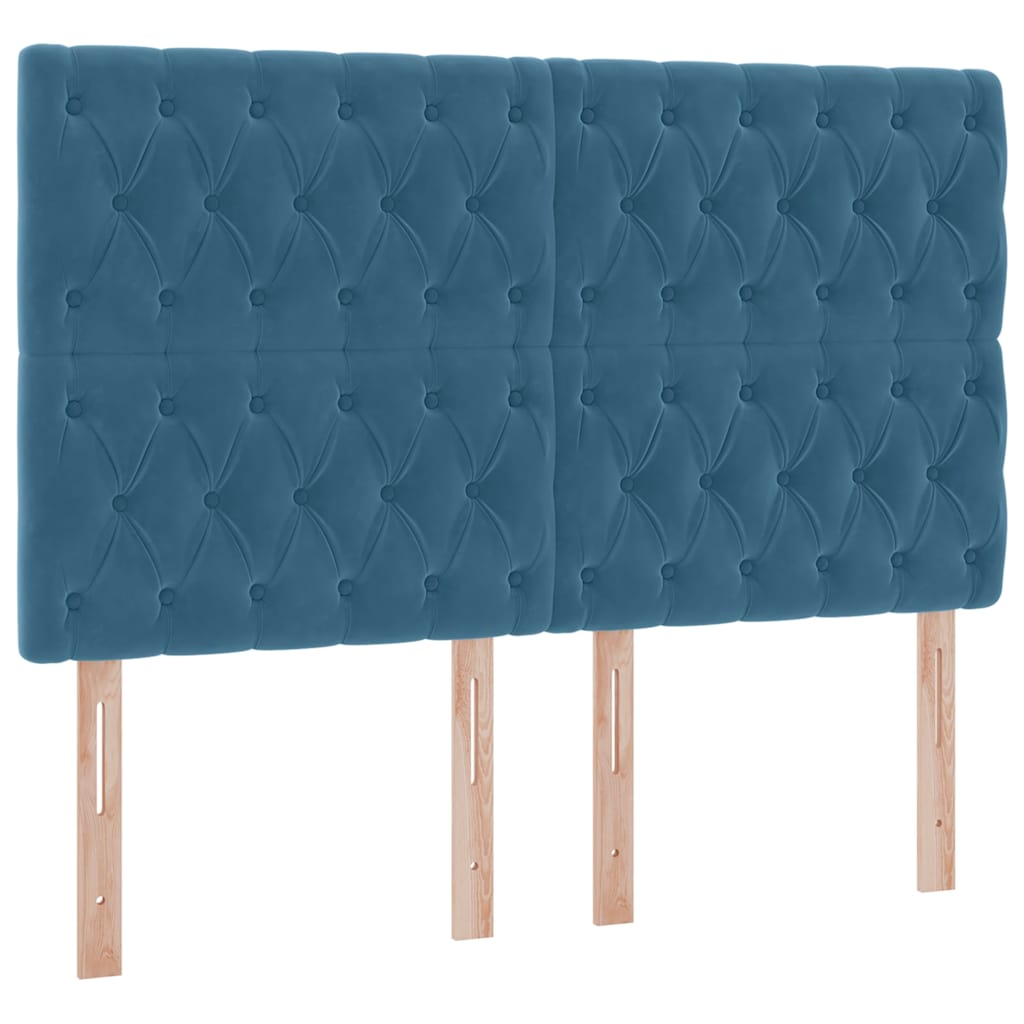 Opslag bed met matras Donkerblauw 140 x 190 cm Fluweel is nu te koop bij PeponiXL, paradijselijk wonen!