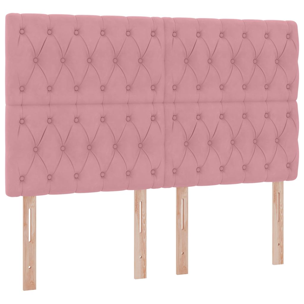 Opslag bed met matras met matras Roze 140 x 190 cm Fluweel is nu te koop bij PeponiXL, paradijselijk wonen!