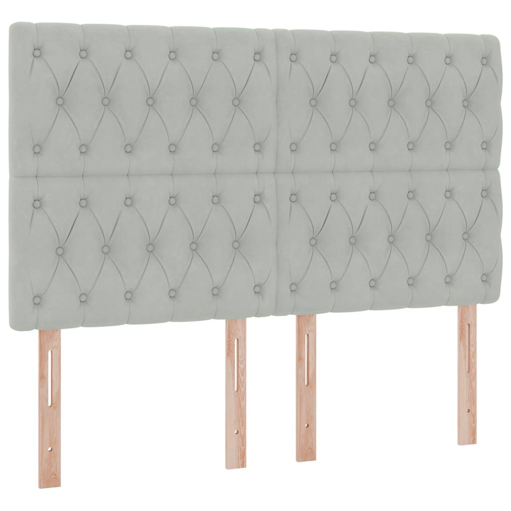 Opslag bed met matras Lichtgrijs 140 x 200 cm Fluweel is nu te koop bij PeponiXL, paradijselijk wonen!