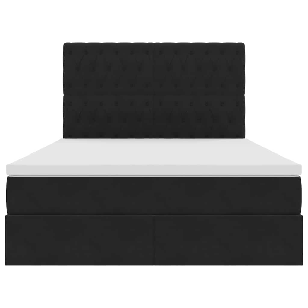 Opslag bed met matras met matras Zwart 140 x 200 cm Fluweel is nu te koop bij PeponiXL, paradijselijk wonen!