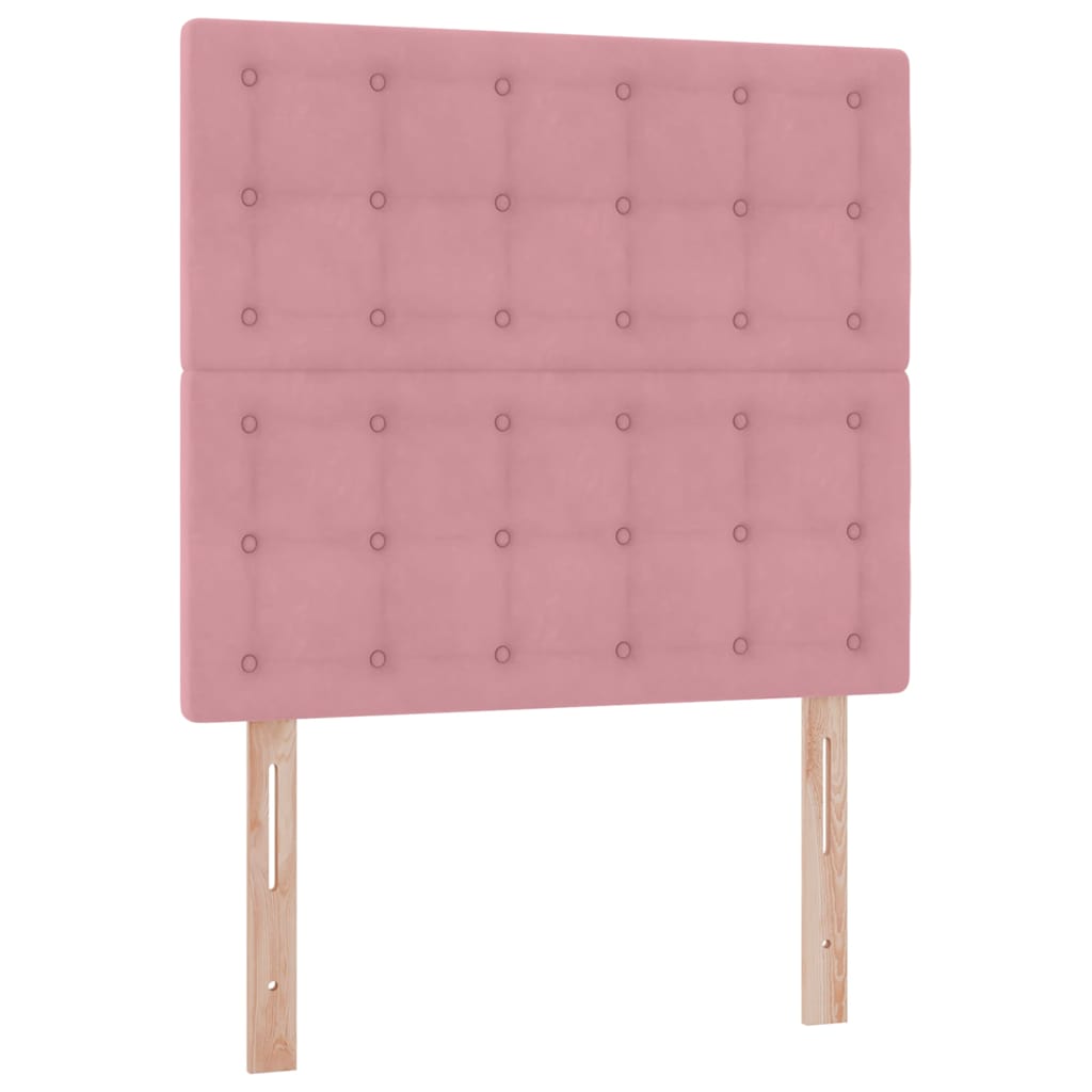Opslag bed met matras met matras Roze 90 x 190 cm Fluweel is nu te koop bij PeponiXL, paradijselijk wonen!