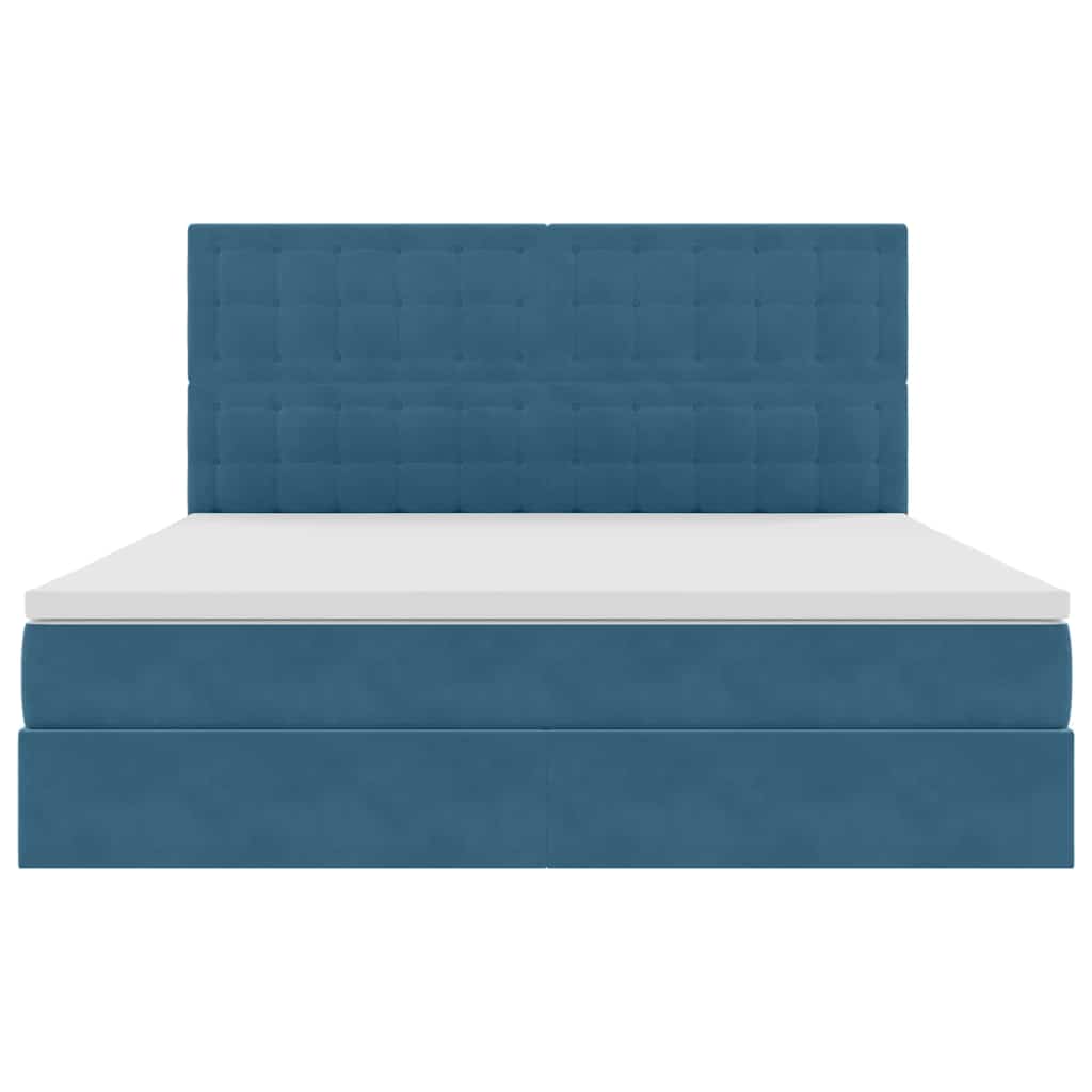 Opslag bed met matras Donkerblauw 180 x 200 cm Fluweel is nu te koop bij PeponiXL, paradijselijk wonen!