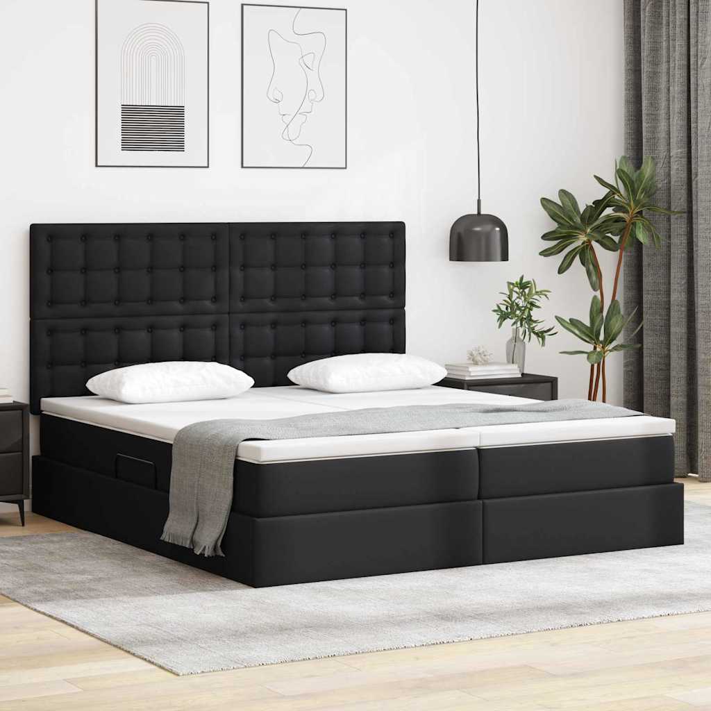 Opbergbed met matras met matras Zwart 180 x 200 cm Nep Leer is nu te koop bij PeponiXL, paradijselijk wonen!