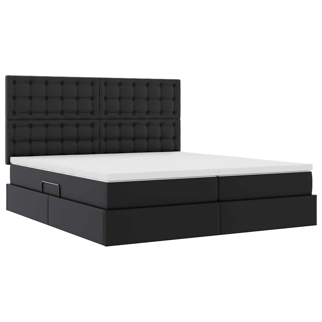 Opbergbed met matras met matras Zwart 180 x 200 cm Nep Leer is nu te koop bij PeponiXL, paradijselijk wonen!