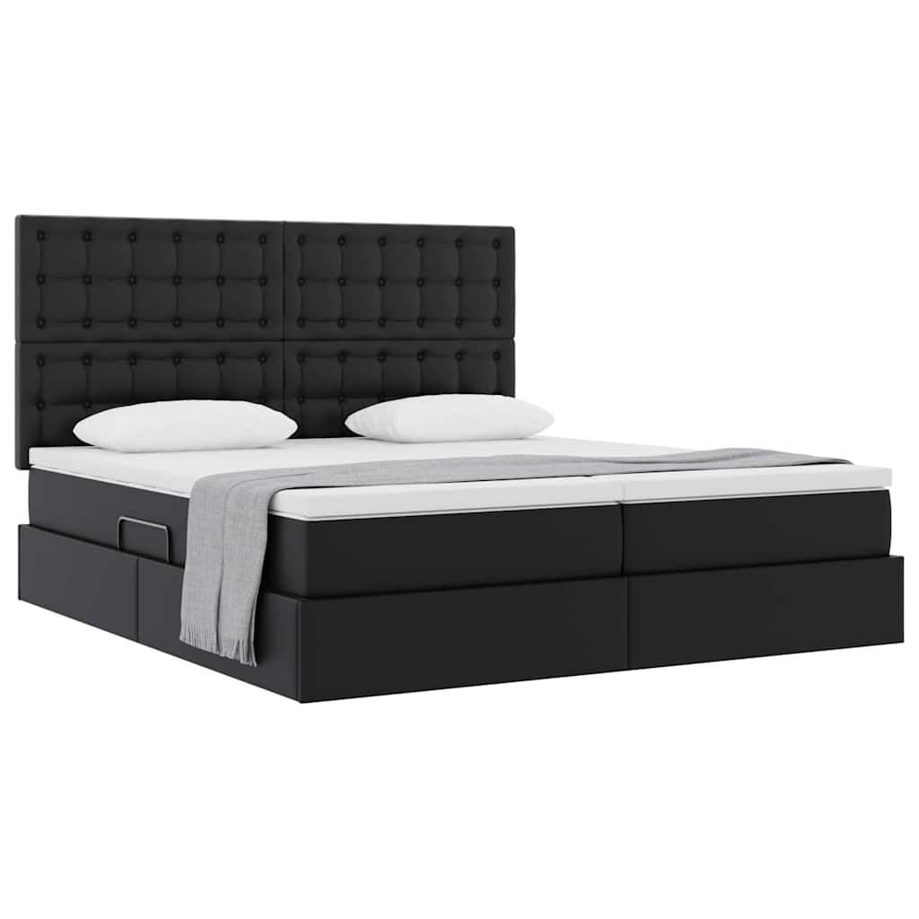 Opbergbed met matras met matras Zwart 180 x 200 cm Nep Leer is nu te koop bij PeponiXL, paradijselijk wonen!