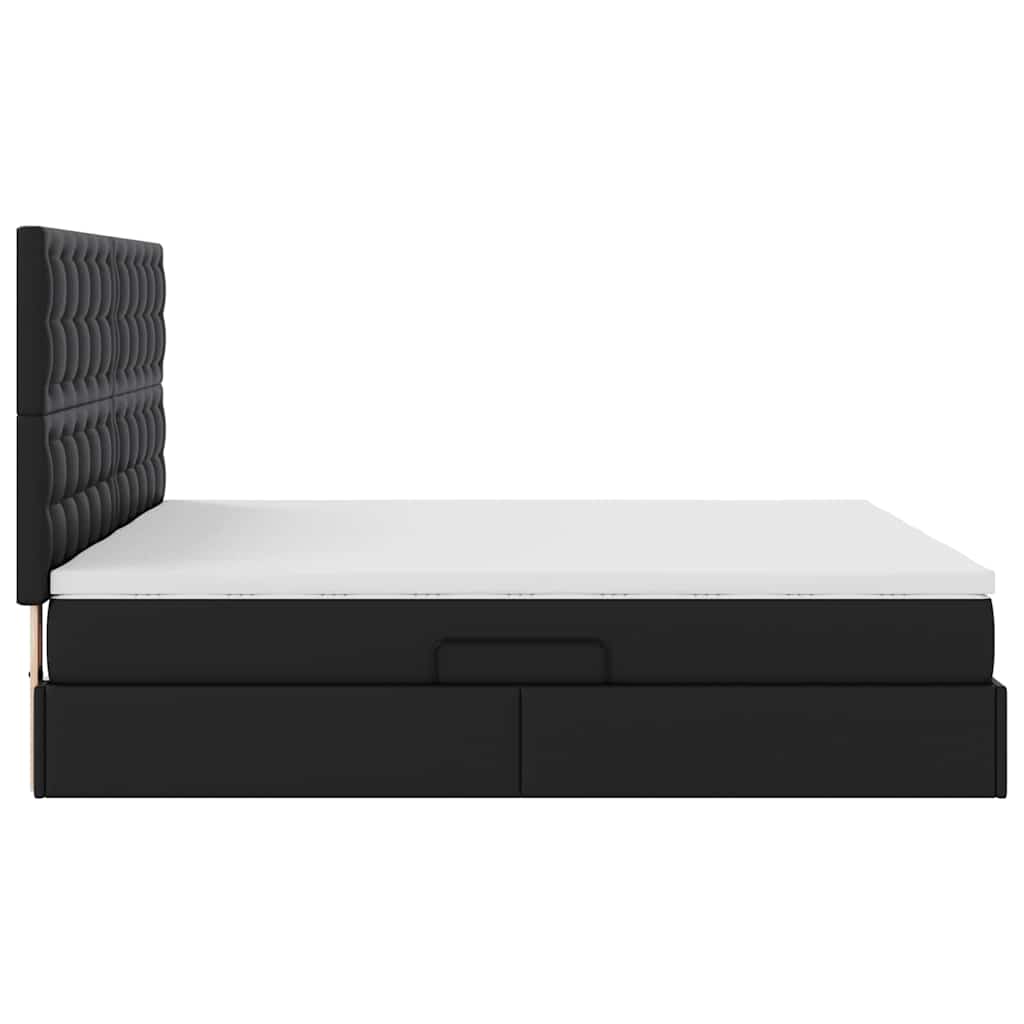 Opbergbed met matras met matras Zwart 180 x 200 cm Nep Leer is nu te koop bij PeponiXL, paradijselijk wonen!