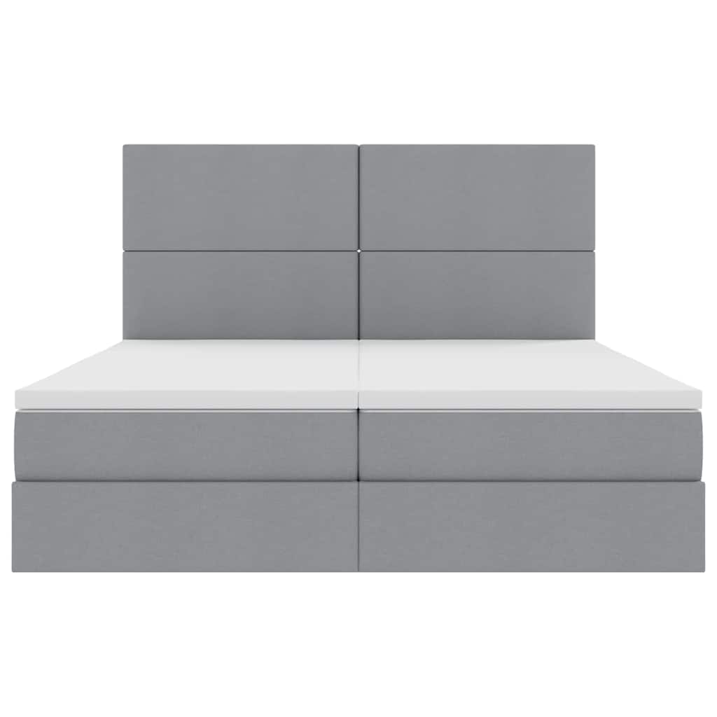 Opslag bed met matras Lichtgrijs 200 x 200 cm Nep Leer is nu te koop bij PeponiXL, paradijselijk wonen!