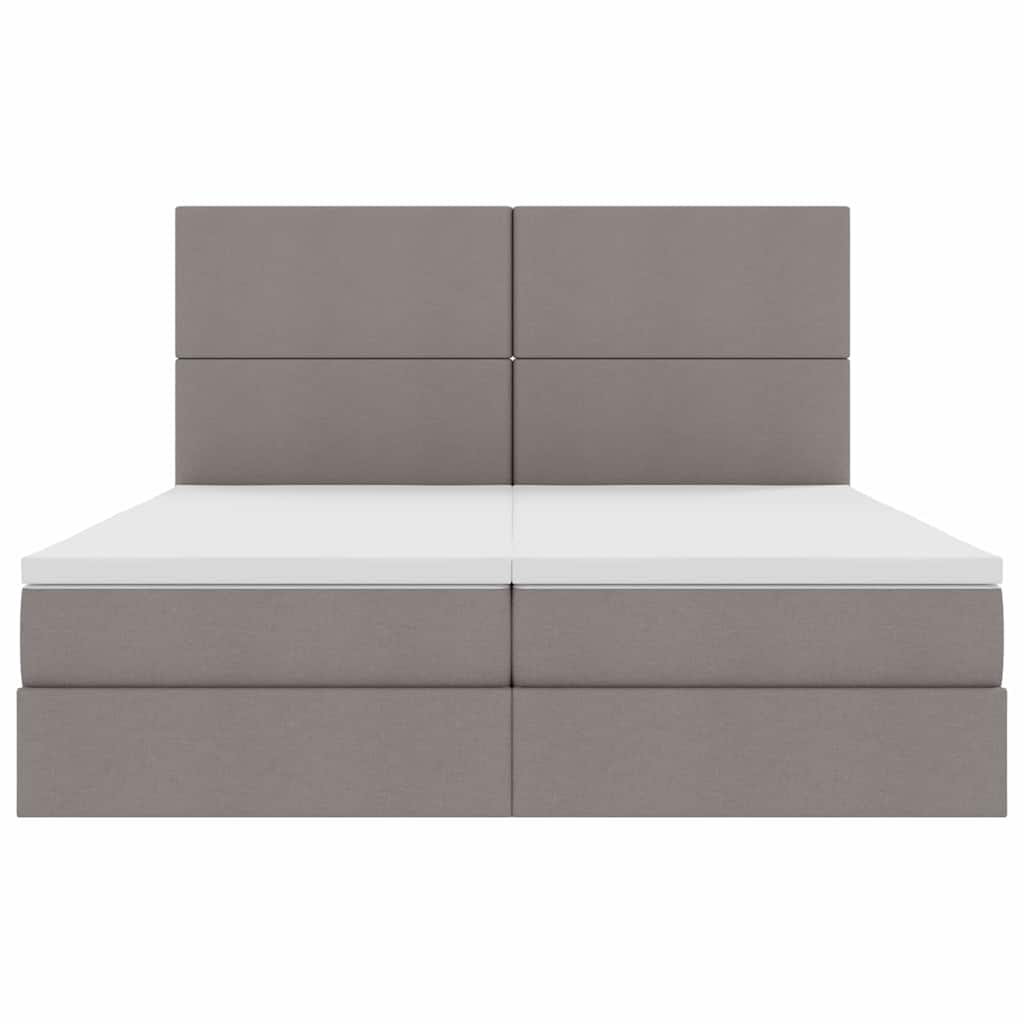 Opslag bed met matras met opslag Taupe 200 x 200 cm Nep Leer is nu te koop bij PeponiXL, paradijselijk wonen!
