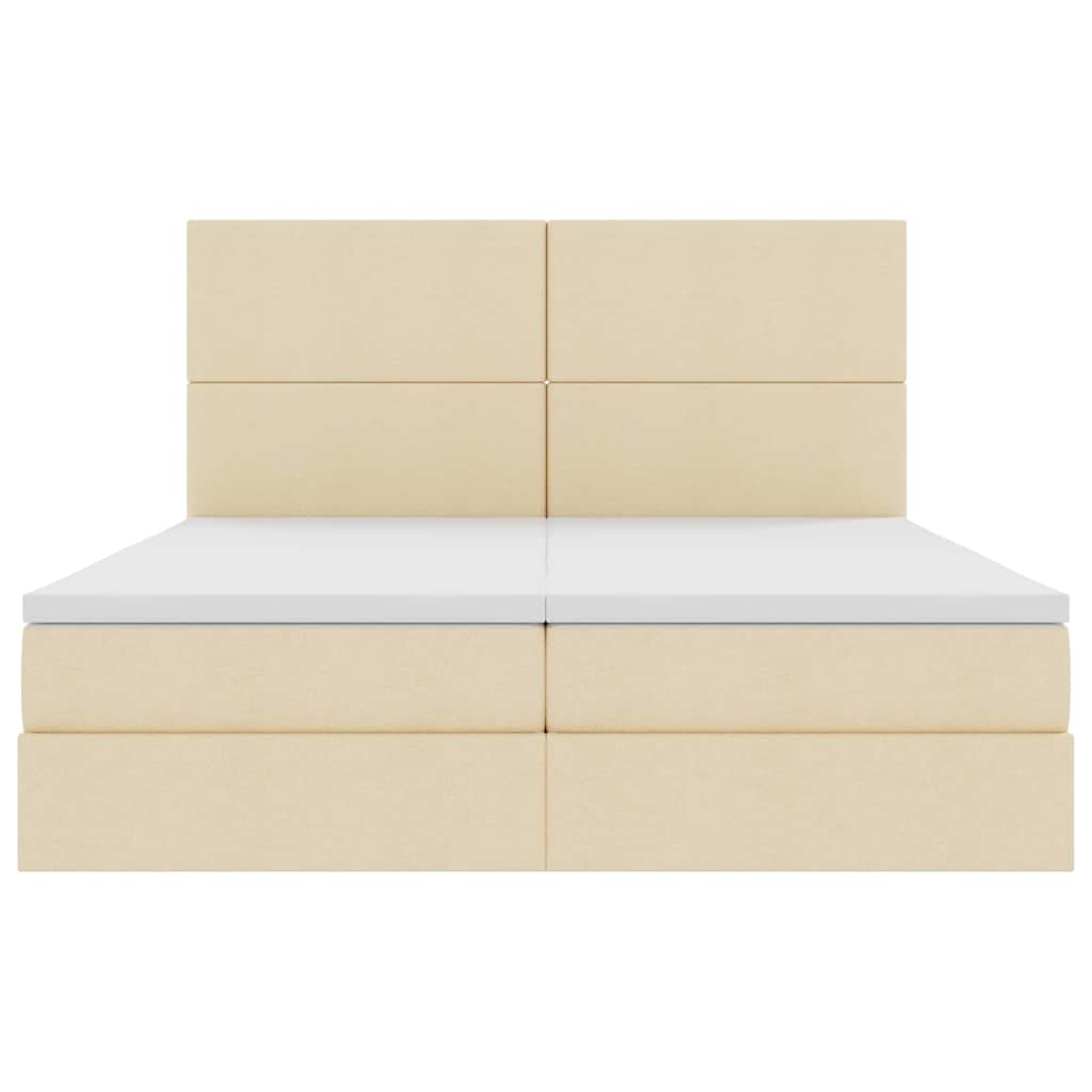 Opslag bed met hoofdeinde Crème 200 x 200 cm Nep Leer is nu te koop bij PeponiXL, paradijselijk wonen!