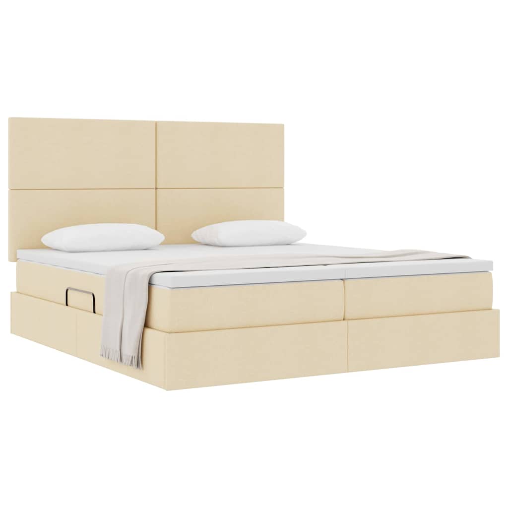 Opslag bed met hoofdeinde Crème 200 x 200 cm Nep Leer is nu te koop bij PeponiXL, paradijselijk wonen!