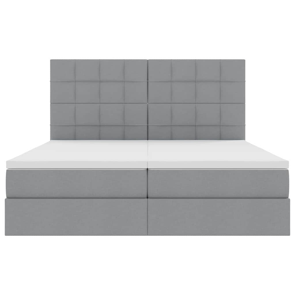 Opslag bed met matras Lichtgrijs 200 x 200 cm Nep Leer is nu te koop bij PeponiXL, paradijselijk wonen!
