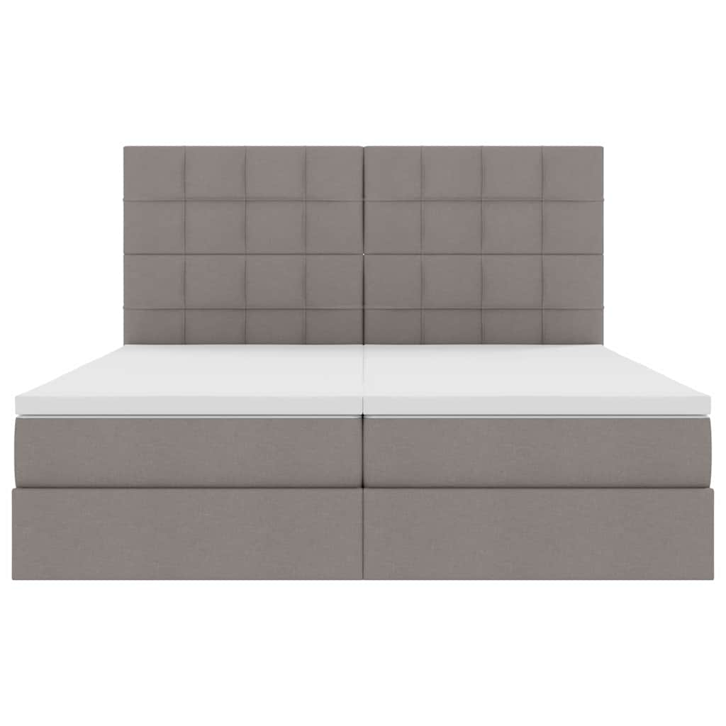 Opslag bed met matras met opslag Taupe 200 x 200 cm Nep Leer is nu te koop bij PeponiXL, paradijselijk wonen!