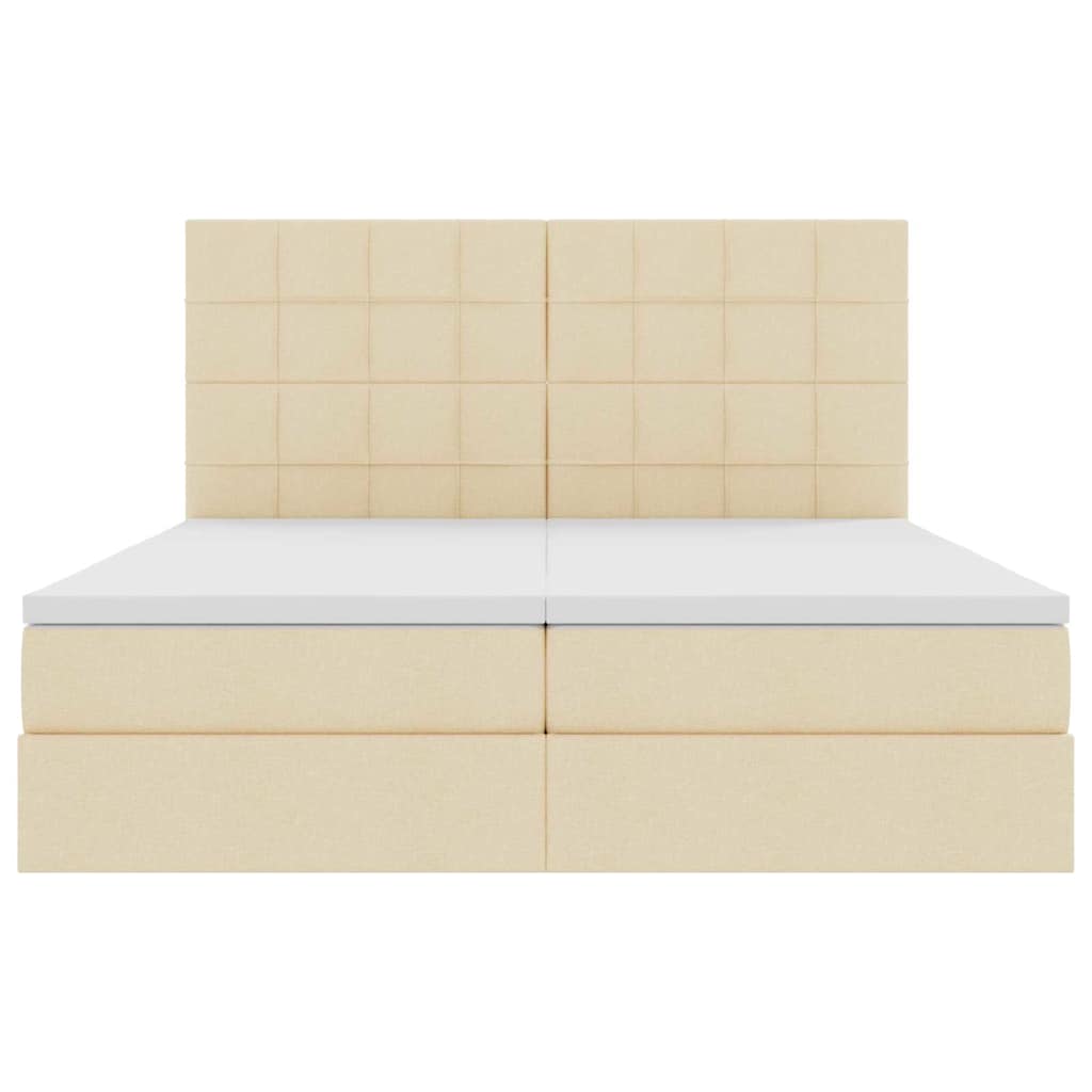 Opslag bed met matras met opslag Crème 200 x 200 cm Nep Leer is nu te koop bij PeponiXL, paradijselijk wonen!