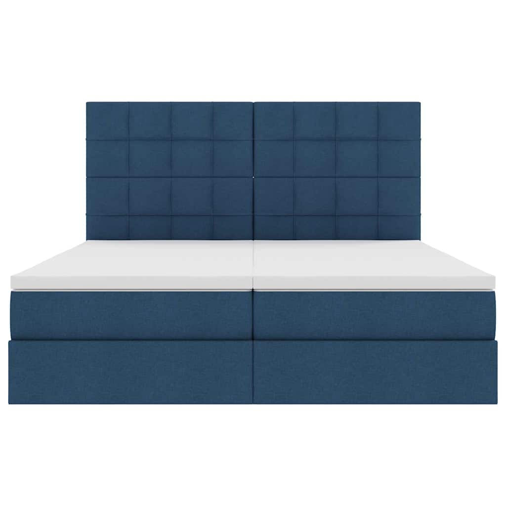 Opslag bed met hoofdeinde Blauw 200 x 200 cm Nep Leer is nu te koop bij PeponiXL, paradijselijk wonen!