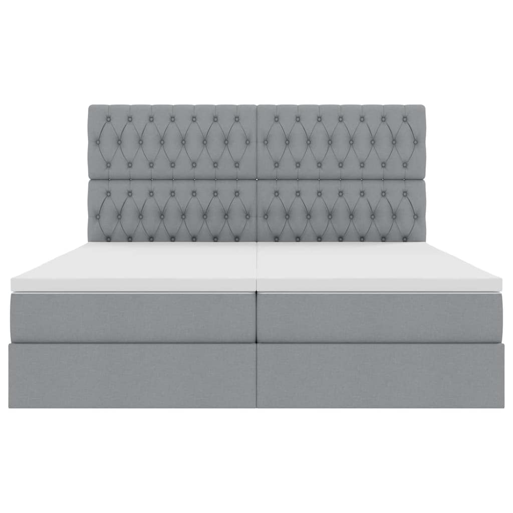Opslag bed met matras Lichtgrijs 200 x 200 cm Nep Leer is nu te koop bij PeponiXL, paradijselijk wonen!