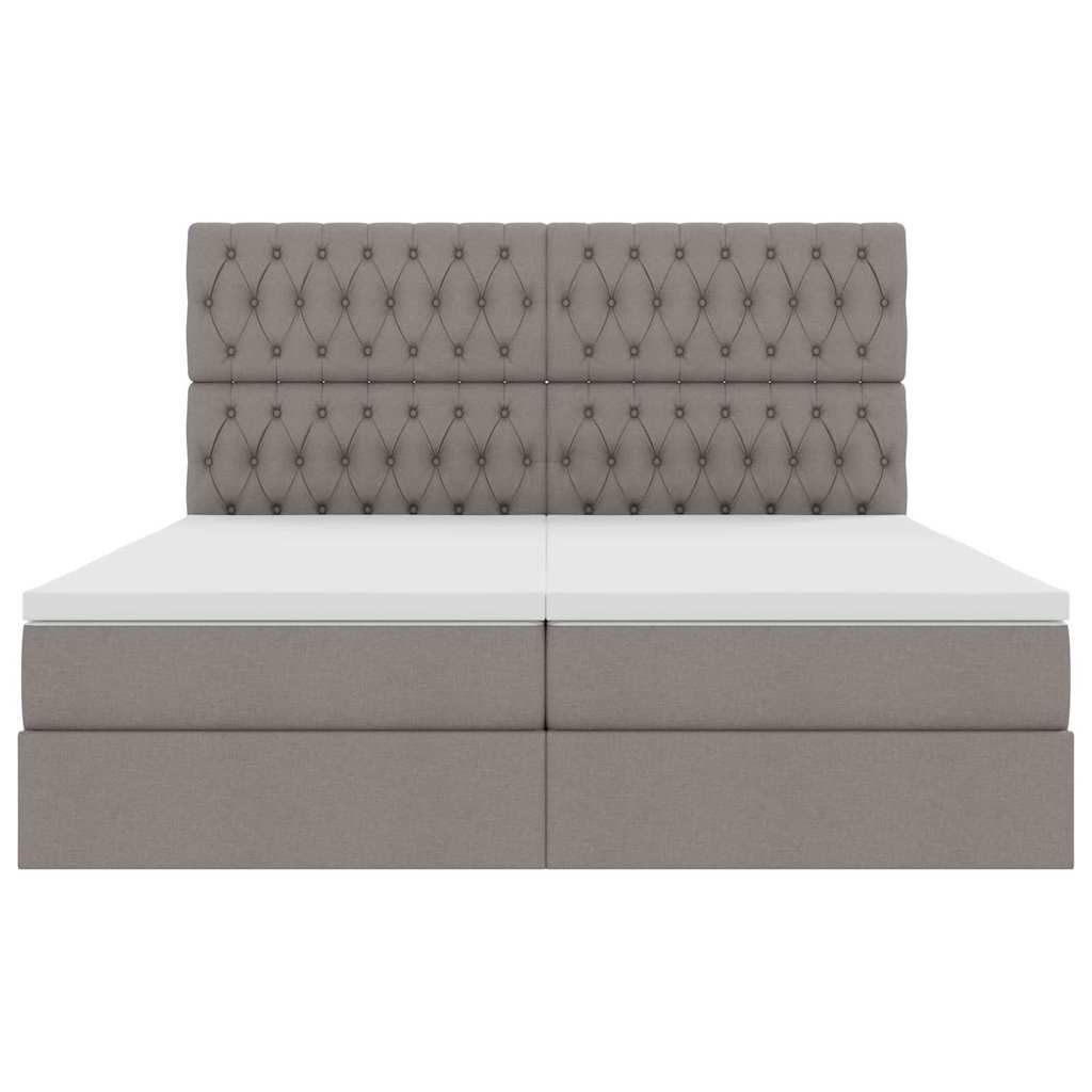 Opslag bed met matras met opslag Taupe 200 x 200 cm Nep Leer is nu te koop bij PeponiXL, paradijselijk wonen!