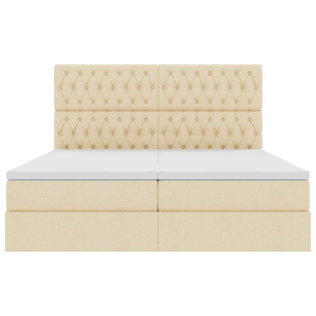 Opslag bed met hoofdeinde Crème 200 x 200 cm Nep Leer is nu te koop bij PeponiXL, paradijselijk wonen!