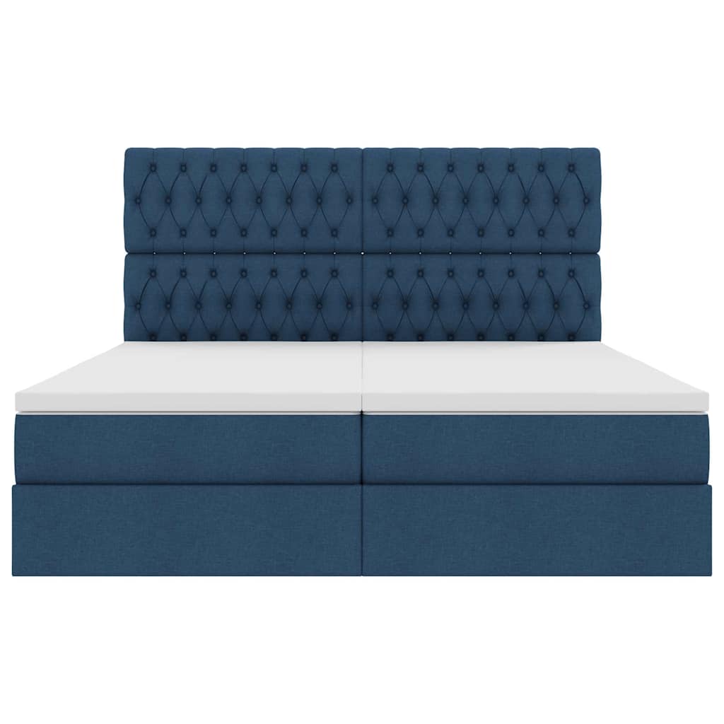 Opslag bed met hoofdeinde Blauw 200 x 200 cm Nep Leer is nu te koop bij PeponiXL, paradijselijk wonen!
